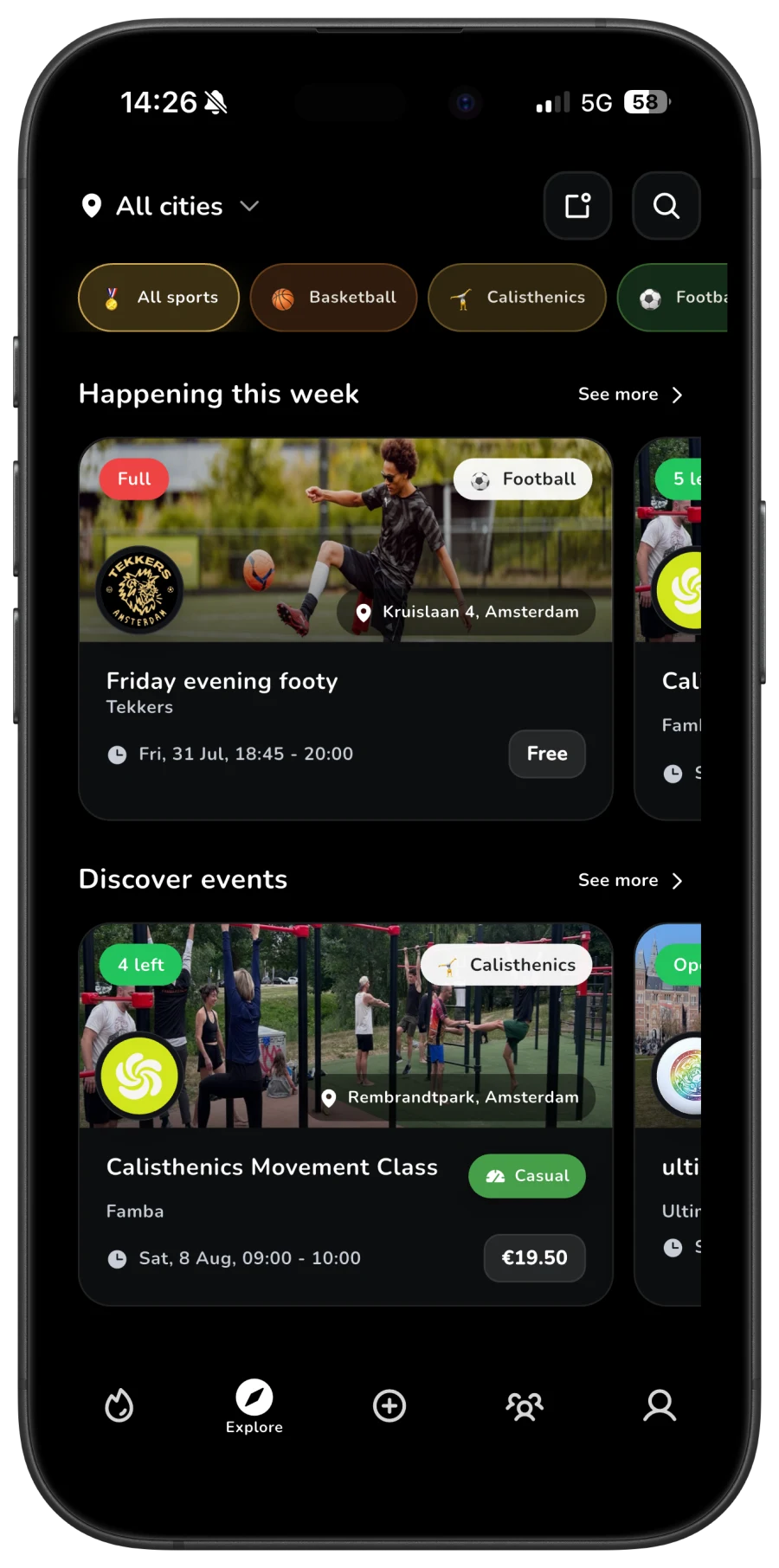 Tekkers-app met lokale sportactiviteiten